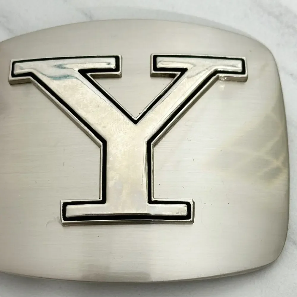Letter Y Initial Monogram Silver Tone Belt Buckle Western ✨